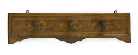 Appendiabiti da parete in legno filettato a tre pioli (cm 95x24) (difetti)