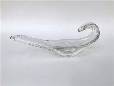 Schneider Centrotavola in cristallo incolore di forma sagomata. Francia, secolo