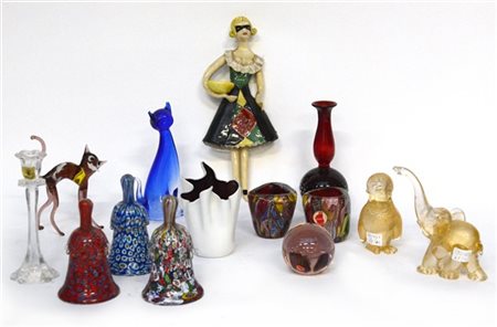 Manifatture diverse
Lotto composto da quattordici oggetti in vetro soffiato e c