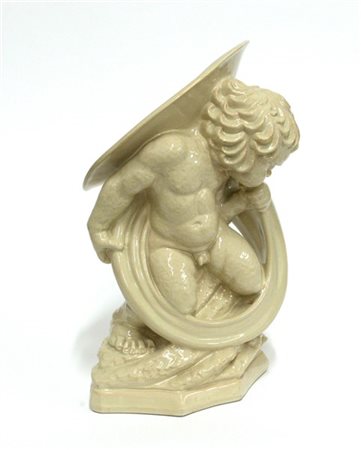 Jul Frick "Putto suonatore di corno"
Scultura in ceramica smaltata in bianco cra