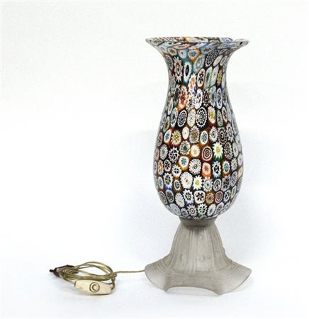 Manifattura di Murano
Lampada da tavolo in vetro soffiato a murrine policrome "