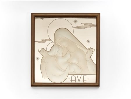 Fontana Arte "Ave"
Pannello decorato con figura di Madonna e Bambino. Produzione