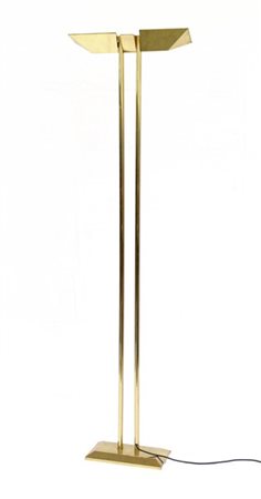 Lampada da terra alogena con faretti orientabili, struttura in ottone. Italia,