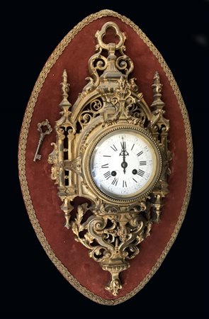 Pendola da parete in bronzo dorato
Ultimo quarto secolo XIX
Movimento con caric