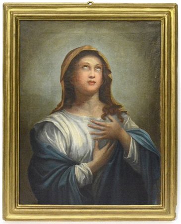 Ignoto "Madonna" olio su tela (cm 65x50) In cornice (difetti)