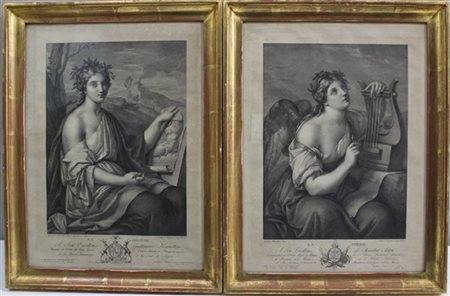 Lotto composto da cinque incisioni diverse. In cornici (difetti)