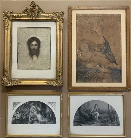 Lotto composto da quattro incisioni e stampe di epoche diverse. In cornici (dif