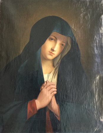Ignoto, da Sassoferrato "Madonna orante" olio su tela (cm 72x57) In cornice dor