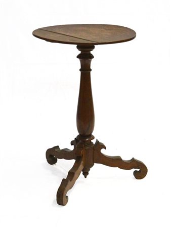 Tavolino da salotto con piano tondo e sostegno a colonna (d. cm 55 x h. cm 76)