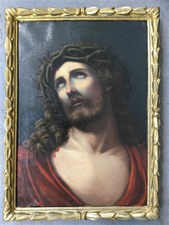 Ignoto, da Guido Reni "Cristo con corona di spine" olio su tela (cm 47x34) In c