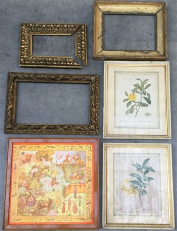 Lotto composto da sei tra cornici, incisioni, stampe e riproduzioni diverse (di