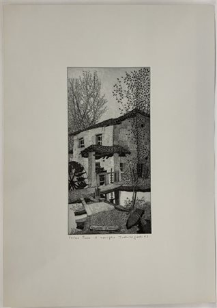 Federica Galli "Presso il naviglio" 1983
acquaforte
(lastra cm 39,5x20; foglio c