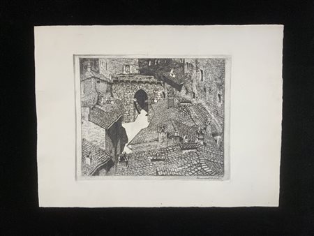 Benvenuto Disertori "Perugia. La porta dell'arco della Mandorla" 1912-1913
acqua