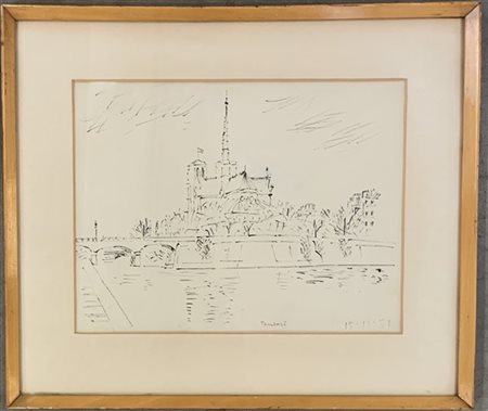 Orfeo Tamburi "Senza titolo" 1951
china su carta
cm 30x15,5. In cornice (lievi d