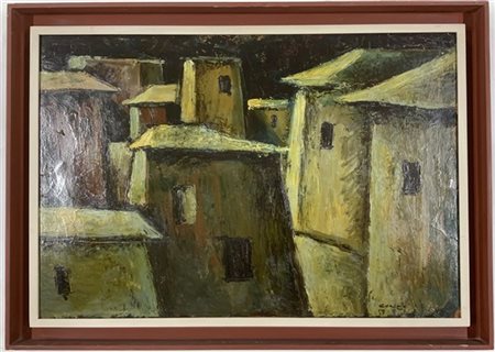 Carlo Cuneo "Case" 1958
olio su tavola
cm 43,5x66
firmato e datato in basso a de