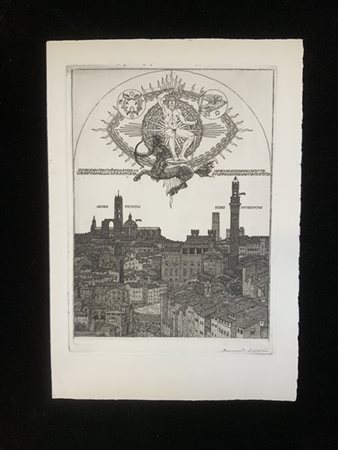 Benvenuto Disertori "Il pianeta Giove" 1924
acquaforte e bulino
(lastra cm 40x29