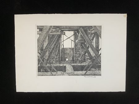 Benvenuto Disertori "Campane di S. Agostino a Perugia" 1919
acquaforte, bulino e