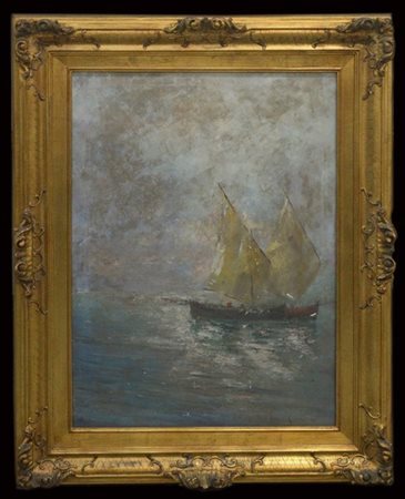 Firma indecifrata "Marina" 
olio su tela
cm 80x60
firmato in basso a destra. In