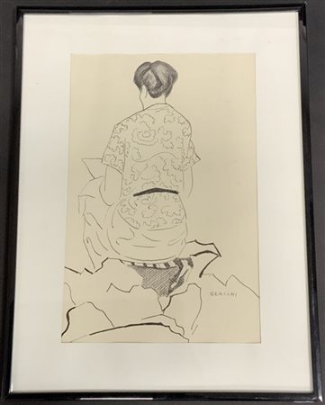 Luigi Bracchi "Senza titolo" 
china su carta
cm 33x24
firmato in basso a destra.