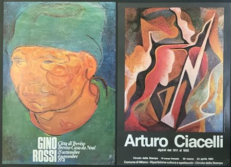 Lotto composto da numerosi manifesti espositivi su artisti quali Gino Rossi, Ar