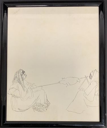 Bernardino Palazzi "Senza titolo" 
disegno a penna
cm 29x23,5
firmato in alto a