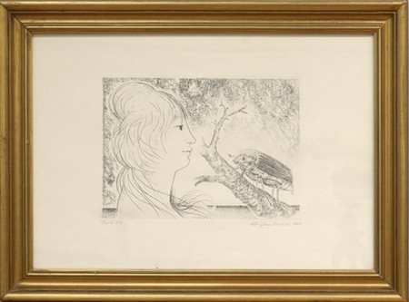 Enrico Gaudino "Senza titolo" 1967
acquaforte-prova d'autore
(lastra cm 24,5x34,