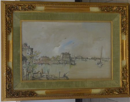 Bruno Martini "Scorcio di laguna" 1960
tecnica mista su carta intelata
cm 40x65