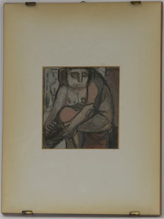 Umberto Milani "Figura" 
tecnica mista su carta
cm 15,5x14,5
firmato in alto a d