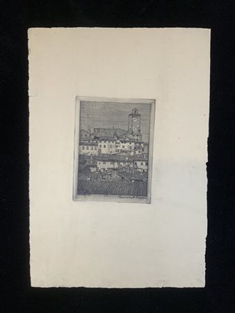 Benvenuto Disertori "Arezzo. La torre civica" 1915-1918
acquaforte
(lastra cm 19