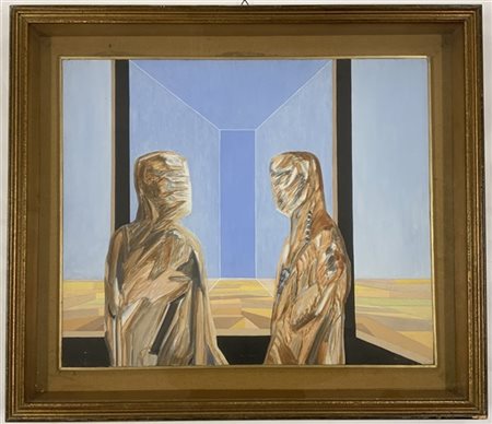 Mario Rossello "Due alla finestra" 1967
olio su tela
cm 50x60
firmato in basso a