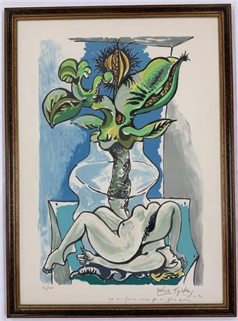 Ercole Pignatelli "Senza titolo" 
litografia a colori
cm 70x50
numerata 54/100,