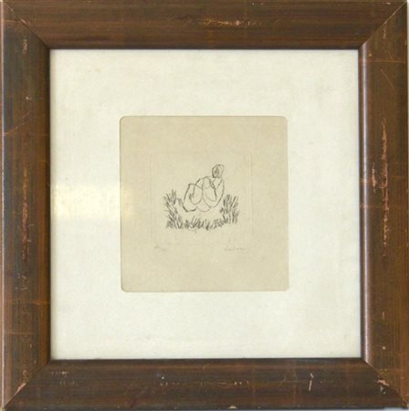 Jean Fautrier "Petit Nu A" 1941
acquaforte (cm 16 x 15) firmata e numerata 11/50