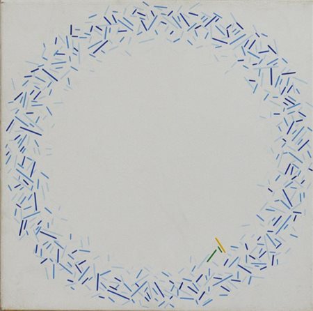 Beppe Bonetti "Senza titolo" 1990
acrilico su tela, dalla serie "Frammenti"
cm 4