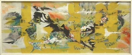 Nes Lerpa "Senza titolo" 1982/83
acrilico su tela
cm 72,5x169,5
Firmato e datato