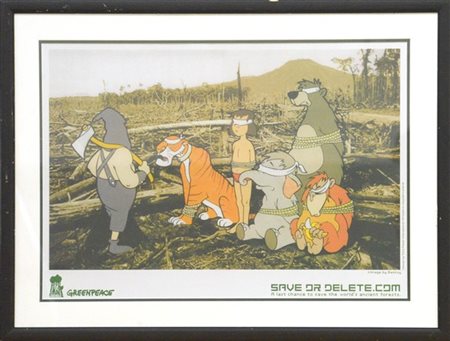 Banksy "Save or Delete Campaign - Greenpeace" 2002
manifesto a colori
cm 41x59.