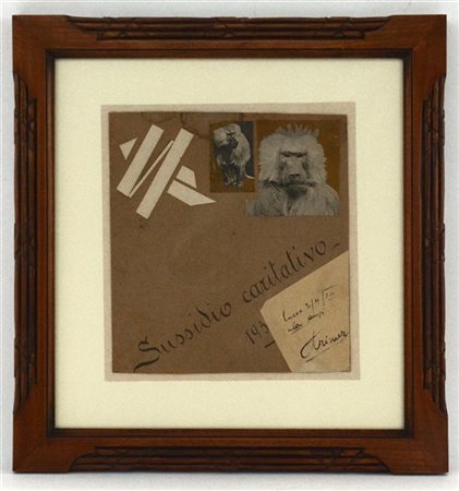 Cristoforo Mercati Senza titolo, s.d.
Collage su cartoncino, cm 27x25
Firmato e