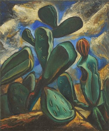 Carlos Forns Bada "Cactus" 1988
olio su tela
cm 73,5x60,5
firmato e datato 1988