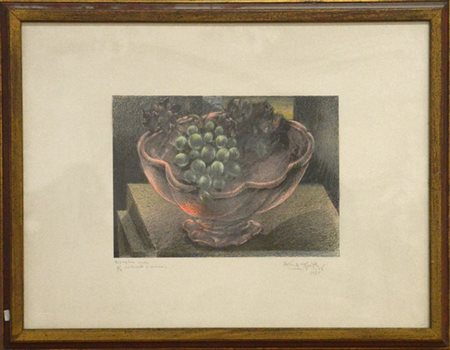 Ercole Pignatelli "Senza titolo" 1985
litografia a colori colorata a mano - esem