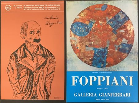 Lotto composto da undici manifesti espositivi tra i quali: "Cento opere di Erté