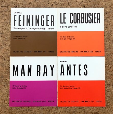 GALLERIA DEL CAVALLINO, VENEZIA - Lotto unico di 4 cataloghi (Ray, Feininger, Le Corbusier, Antes)
