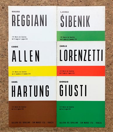 GALLERIA DEL CAVALLINO, VENEZIA - Lotto unico di 6 cataloghi (Reggiani, Hartung, Allan, Sibenik, Lorenzetti, Giusti)