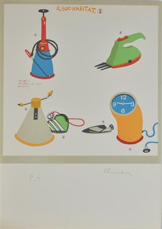 Luca Alinari IL SUO HABITAT.3 serigrafia su carta, cm 70x50; es. prova...