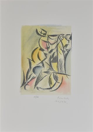 Primo Conti SENZA TITOLO litografia su carta, cm 70x50; es. 62/100 firma,...