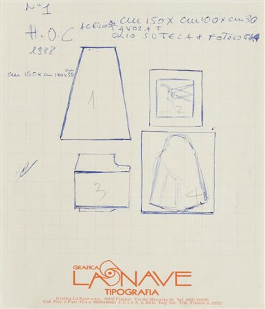 Anonimo PROGETTO penna su carta, cm 22x15 data eseguita nel 1988