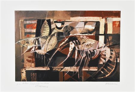 Giuseppe De Gregorio SENZA TITOLO litografia su carta, cm 50x70; es. prova...