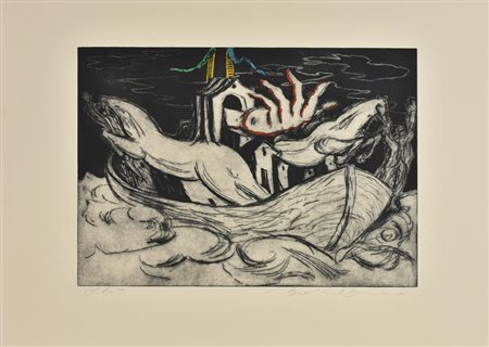 Ignoto SENZA TITOLO incisione su carta, foglio cm 50x70, battuta cm...