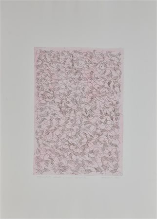 Ignoto SENZA TITOLO acquaforte colorata a mano su carta, foglio cm 70x50,...