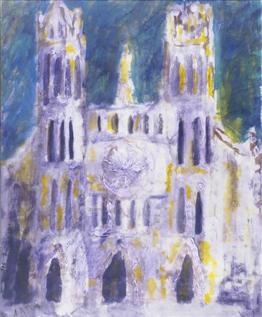 Pittore del '900 "Notre-Dame" cm. 55x45 - olio Firmato b. a s.