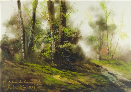 Pittore del '900 "Paesaggio" cm. 50x70 - olio su tela Firmato b. a s.