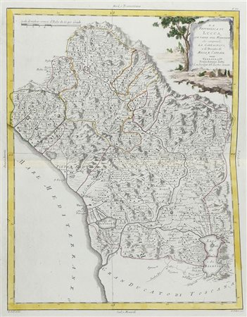 "La Repubblica di Lucca e Ducato di Massa e Carrara" cm. 38x46 - carta...